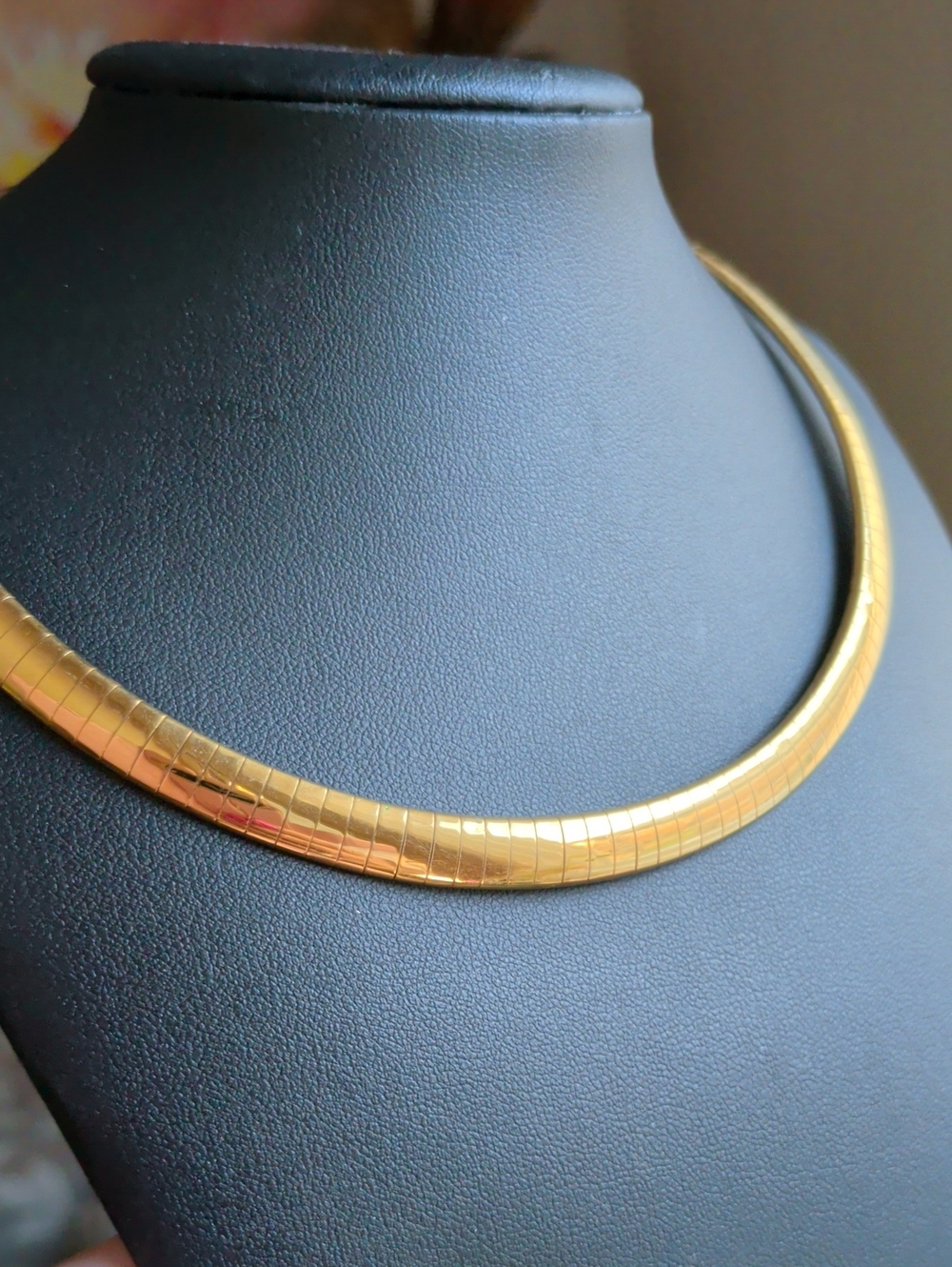 Vintage Gold Plated Collar Necklace 16.5" Long